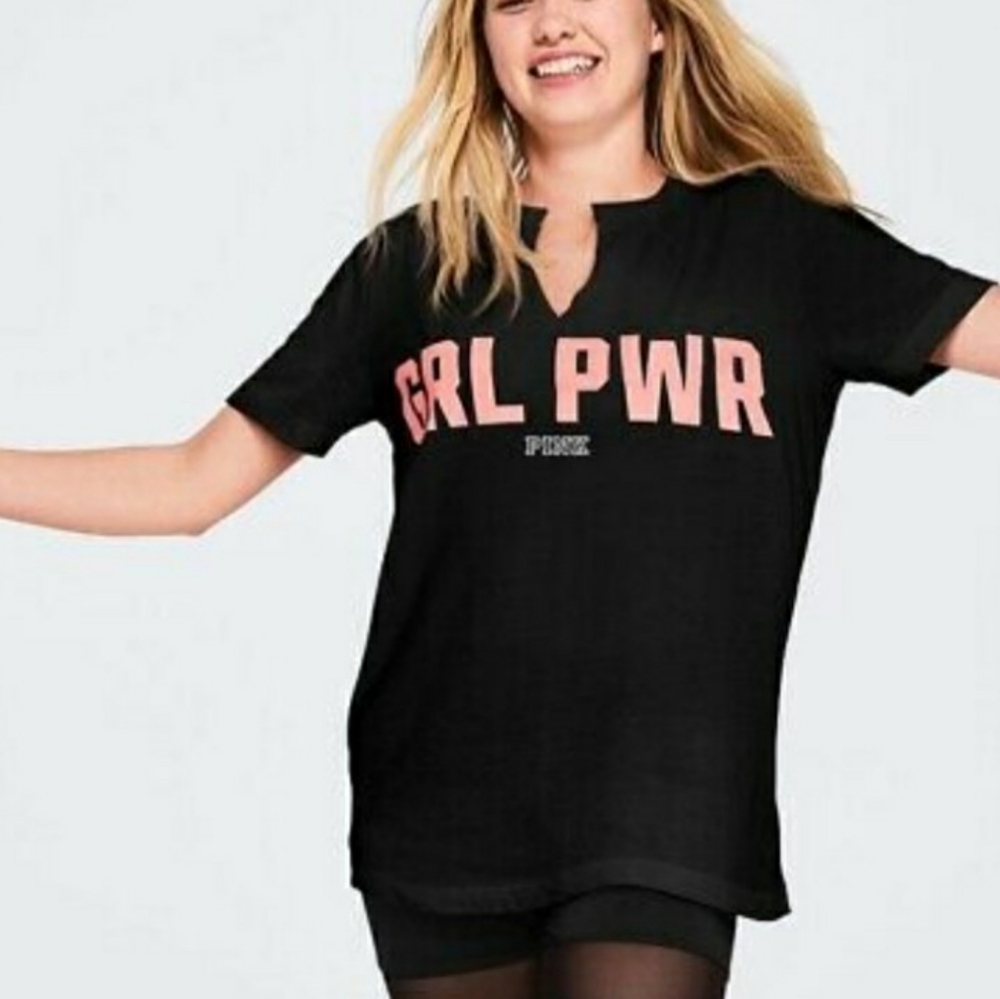 VS Pink "GRL PWR" tee, size large